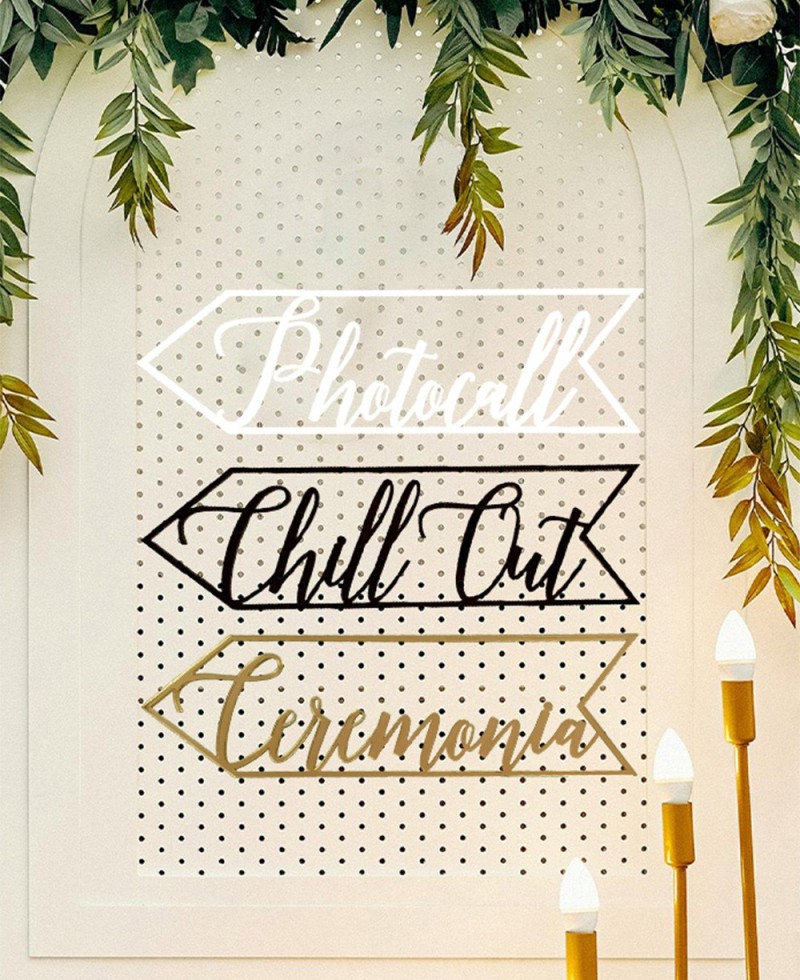 Seta decorativa para casamentos em acrílico Seta decorativa para casamentos em acrílico