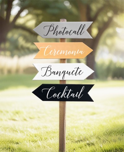 Decoração de casamento de seta de estilo moderno