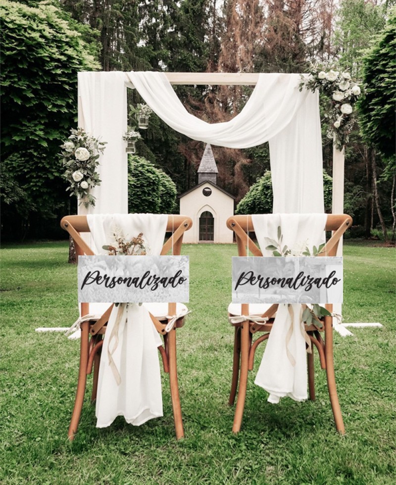 Cartel decorativo para sillas de boda personalizable Cartel decorativo para sillas de boda personalizable