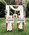 Cartel decorativo para sillas de boda personalizable