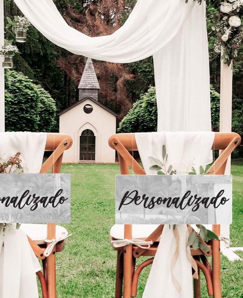 Zoom cartel para sillas de boda texto personalizado Zoom cartel para sillas de boda texto personalizado