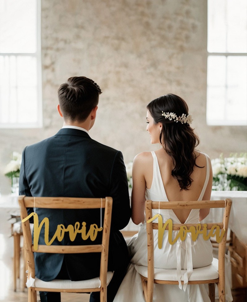Decoración de sillas de boda estilo lettering Decoración de sillas de boda estilo lettering