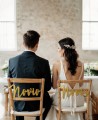 Decoración de sillas de boda estilo lettering