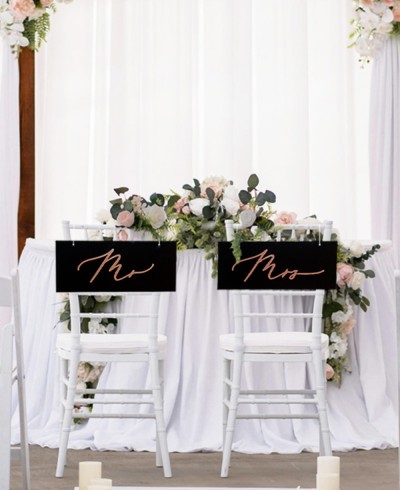 Cartel decorativo para sillas de boda mr mrs