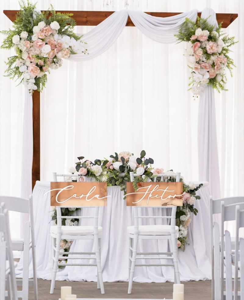Cartaz decorativo para nomes de cadeiras de casamento Cartaz decorativo para nomes de cadeiras de casamento