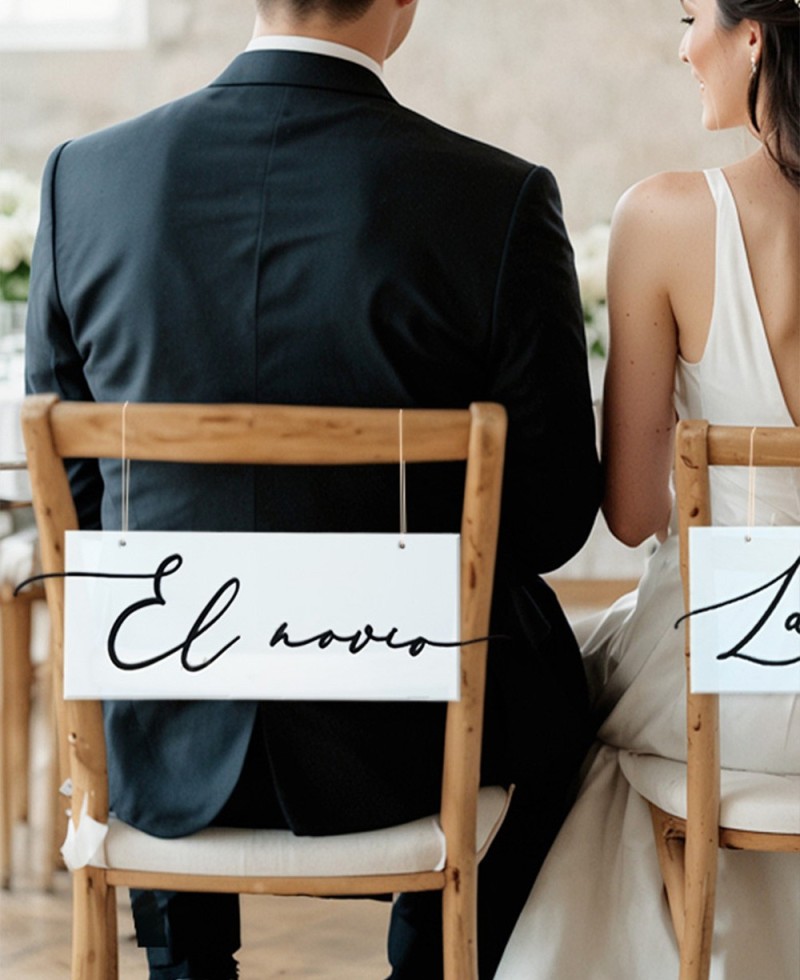 Cartel decorativo para sillas de boda Cartel decorativo para sillas de boda