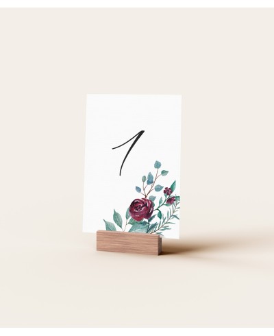 Tischnummern für die botanische Sammlung von Hochzeiten
