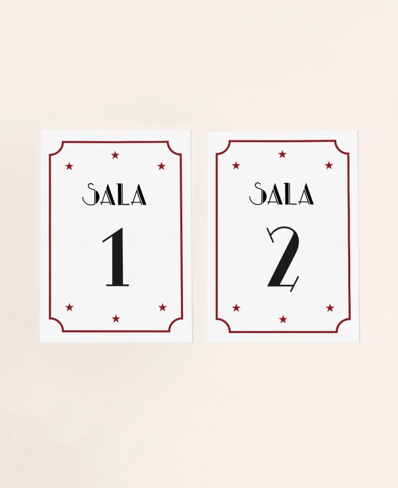 Números de mesa de papel para casamentos Cinema Números de mesa de papel para casamentos Cinema