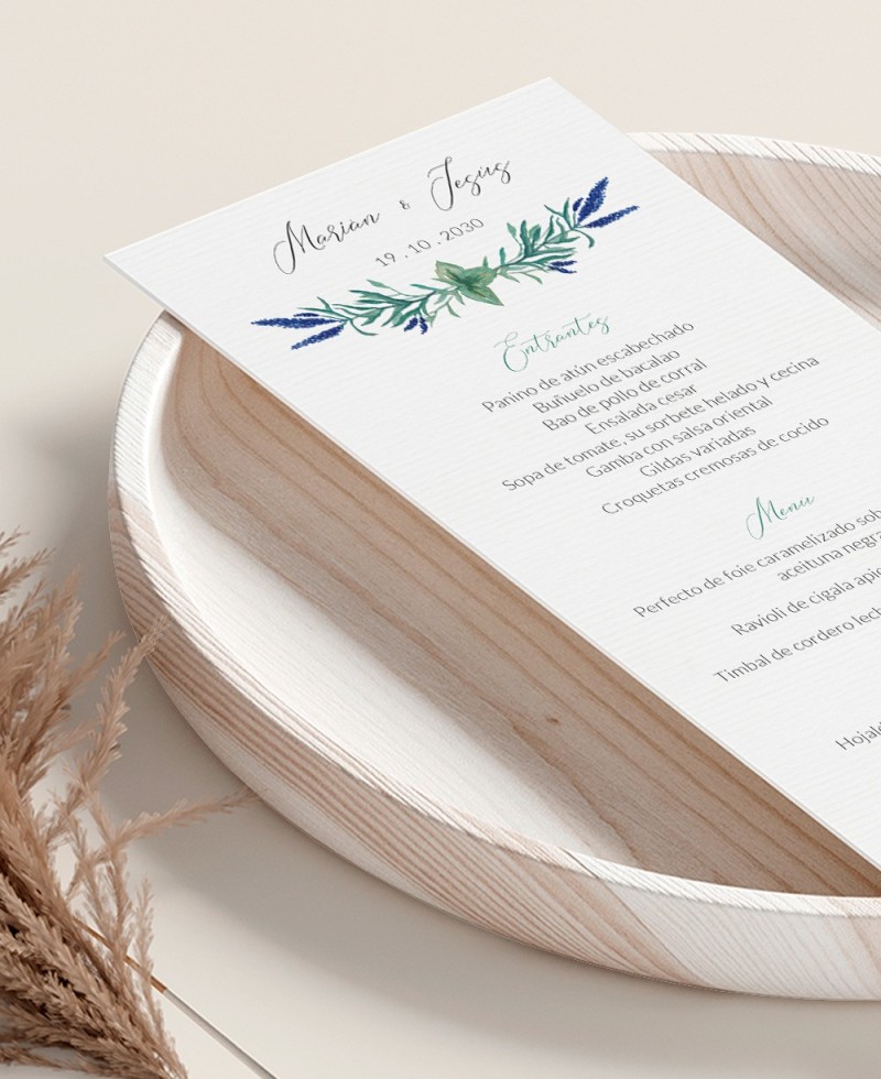 Zoom Wild Hyacinths Menu di nozze Zoom Wild Hyacinths Menu di nozze