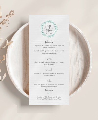 Hochzeitsmenü-Kollektion mit Foto