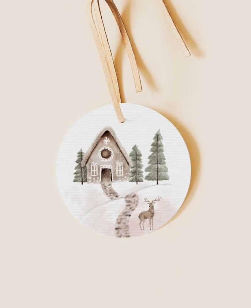 Klassisches rundes Weihnachtsetikett Klassisches rundes Weihnachtsetikett