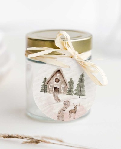 Rundetiketten für Weihnachtsgeschenke