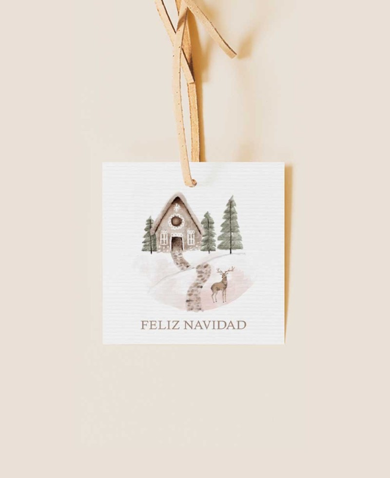 Klassisches quadratisches Etikett für Weihnachtsgeschenke Klassisches quadratisches Etikett für Weihnachtsgeschenke