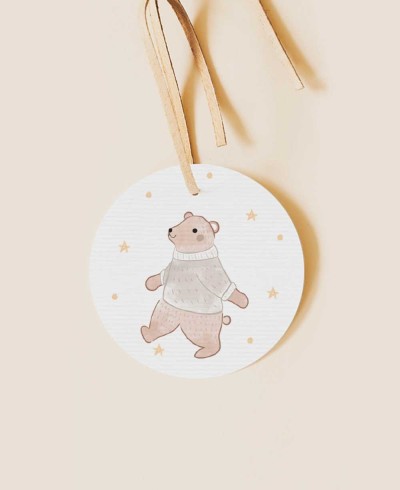 Etichetta rotonda per bambini per Natale