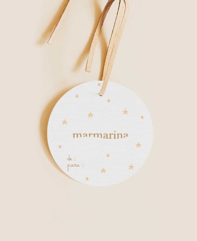 Back Christmas children's round label