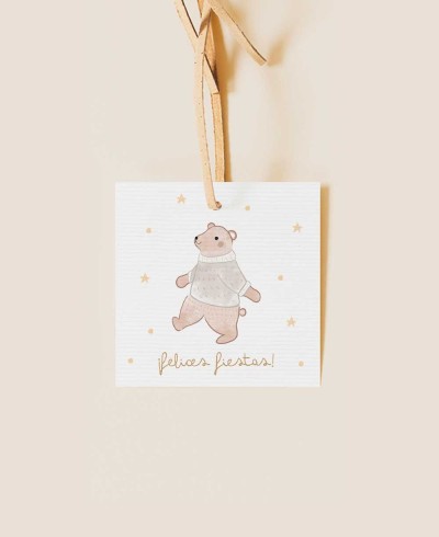 Étiquette carrée pour enfants pour Noël