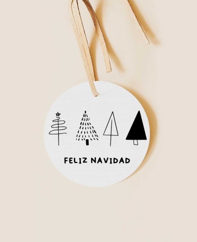 Etiqueta redonda minimalista para o Natal