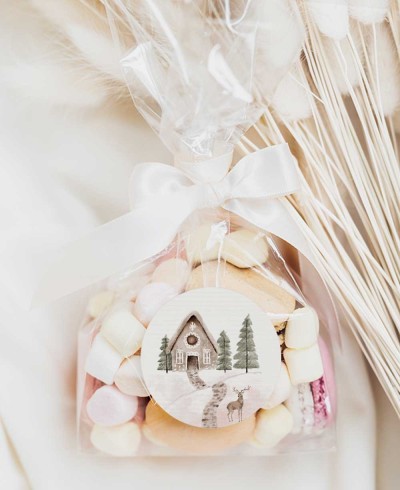 Autocollants cadeaux de Noël circulaires