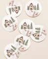 Circular Christmas reindeer house stickers