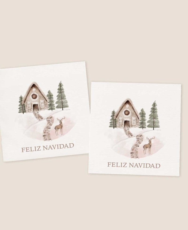 Adesivos clássicos de Natal quadrados Adesivos clássicos de Natal quadrados