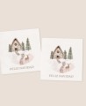 Classic Christmas square stickers