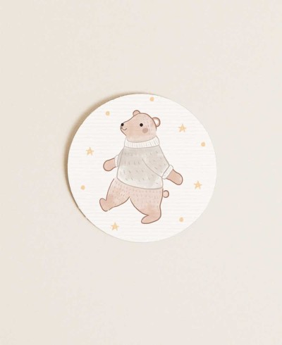Autocollant rond Noël pour enfants