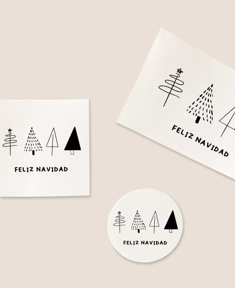 Formatos pegatinas minimalistas de Navidad Formatos pegatinas minimalistas de Navidad