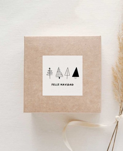 Adesivos quadrados para presentes de Natal