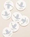 Round stickers for olive baptism details
