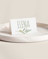 Segnaposto piegato per collezione botanica battesimale
