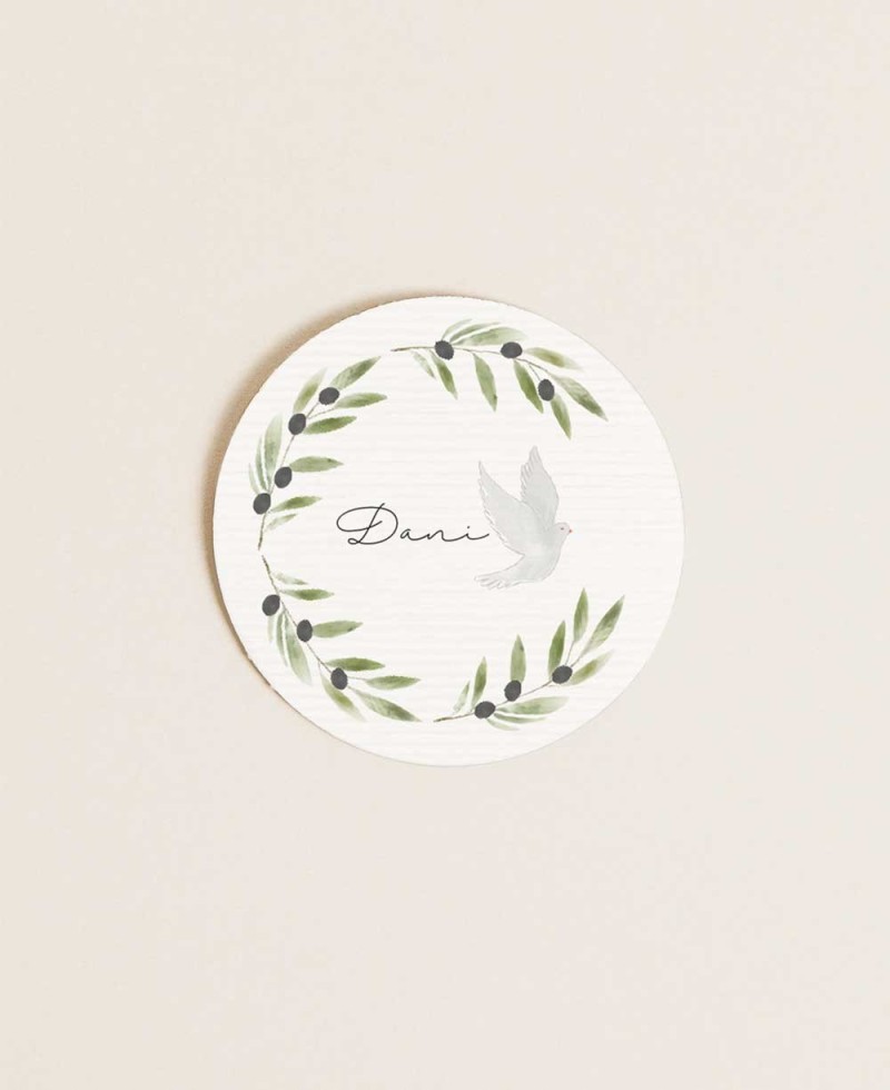 Autocollant rond pour communions olivier Autocollant rond pour communions olivier