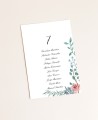 Bestuhlung Hochzeitsplan Eukalyptus und Rosen