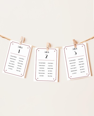 Tischplan für Kinohochzeiten