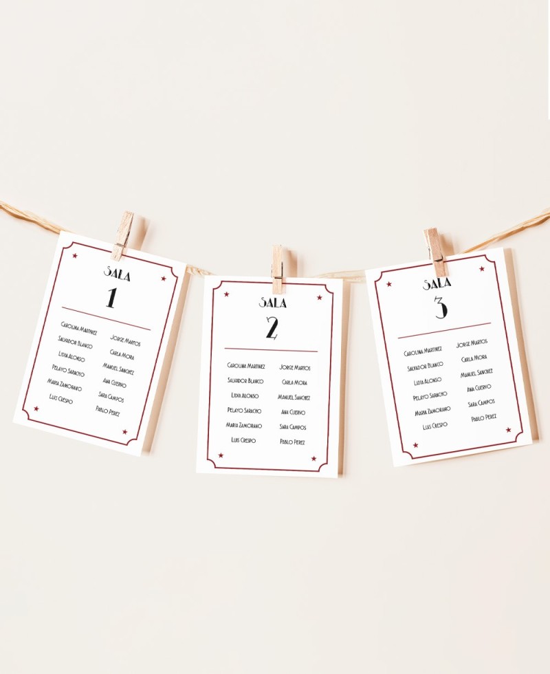 Tischplan für Kinohochzeiten Tischplan für Kinohochzeiten