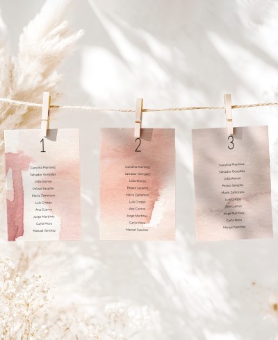 Terrakotta-Aquarell Hochzeitstischplan