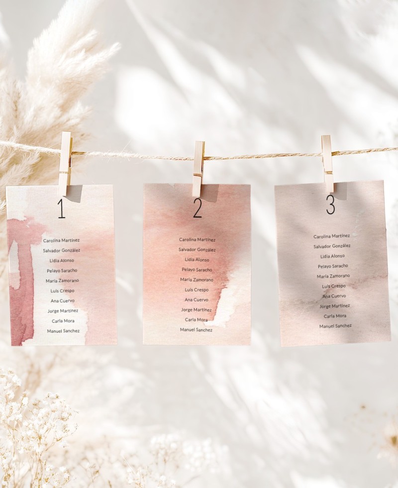 Terracotta watercolor wedding table plan Terracotta watercolor wedding table plan
