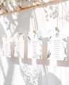 Tischplan für die botanische Sammlung von Hochzeiten