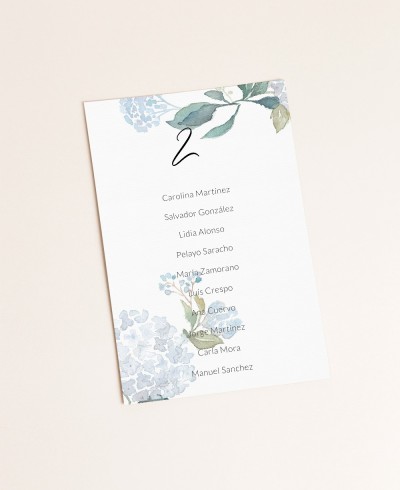 Sitzplan blaue Hortensien