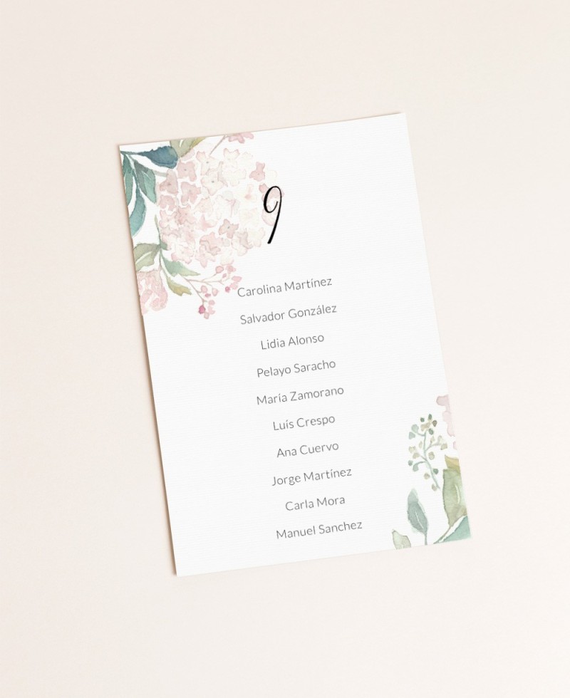 Seating plan pink hydrangeas Seating plan pink hydrangeas