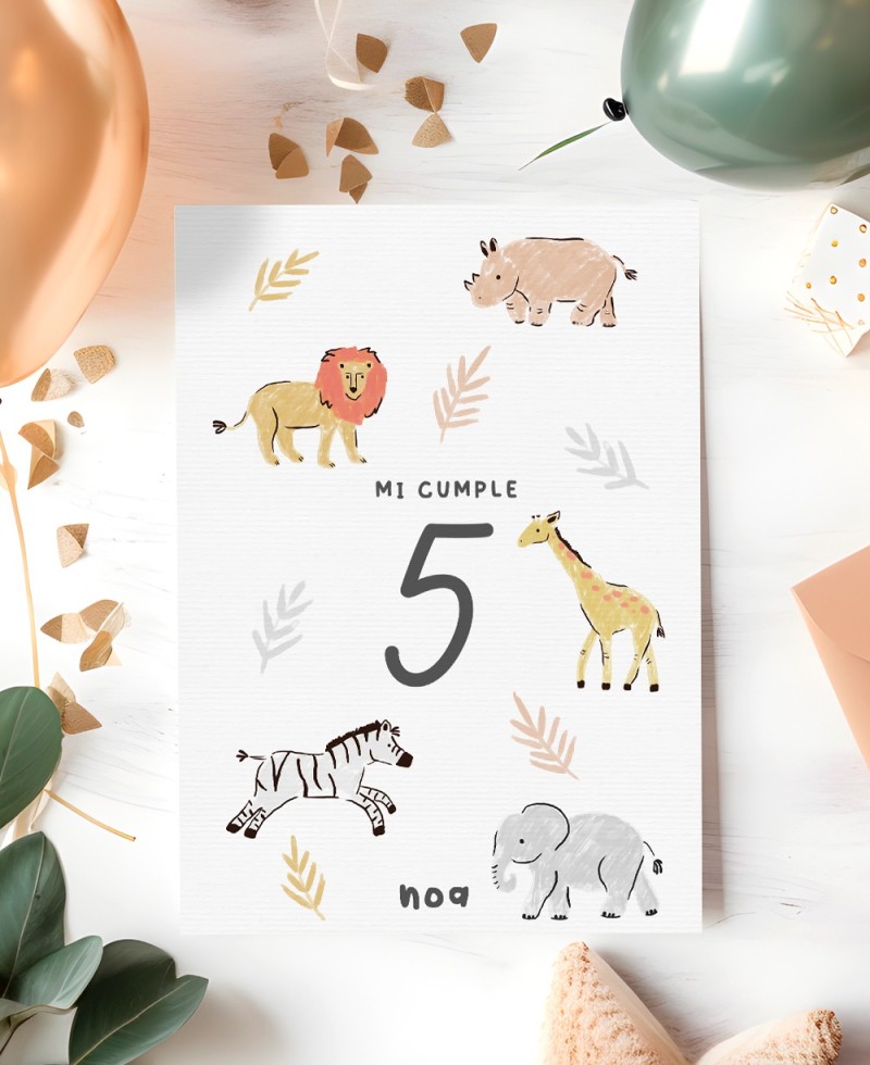 Invitation d’anniversaire animal jungle Invitation d’anniversaire animal jungle