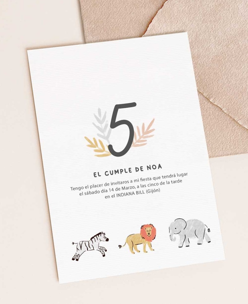 Trasera invitaciones animales selva Trasera invitaciones animales selva