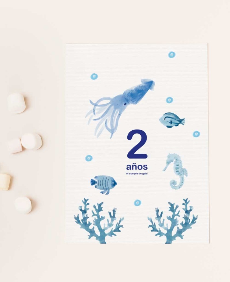 Invitation d’anniversaire animaux de la mer Invitation d’anniversaire animaux de la mer