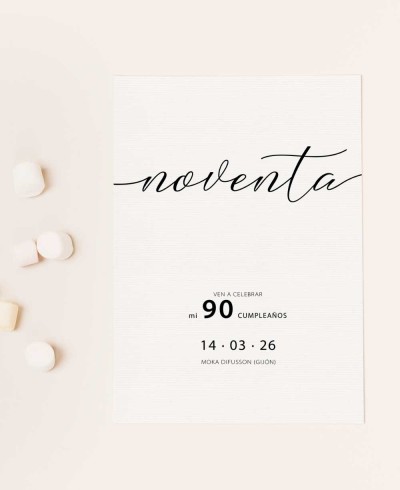 Convite de aniversário de caligrafia tipográfica