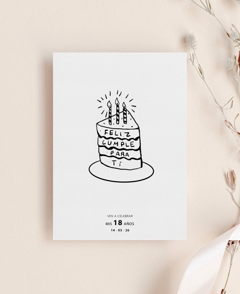 Invitation d’anniversaire gâteau d’anniversaire noir et blanc Invitation d’anniversaire gâteau d’anniversaire noir et blanc