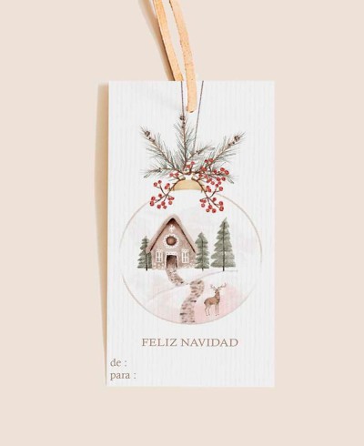 Etiquetas retangulares clássicas para o Natal