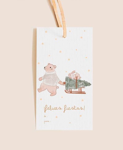 Etiqueta retangular de Natal para crianças