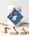 Quadrato Compleanno Spazio Pianeti e Stelle Etichette
