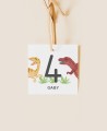 Étiquette d’anniversaire dinosaure carrée