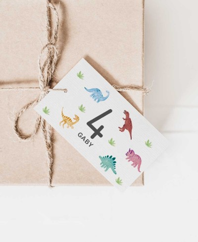 Étiquette de détail d’anniversaire dinosaure