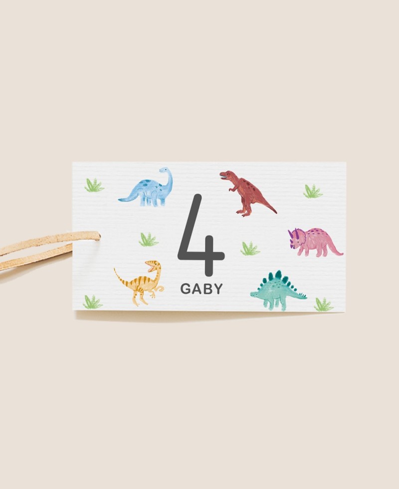 Étiquette rectangulaire pour les anniversaires de dinosaures Étiquette rectangulaire pour les anniversaires de dinosaures